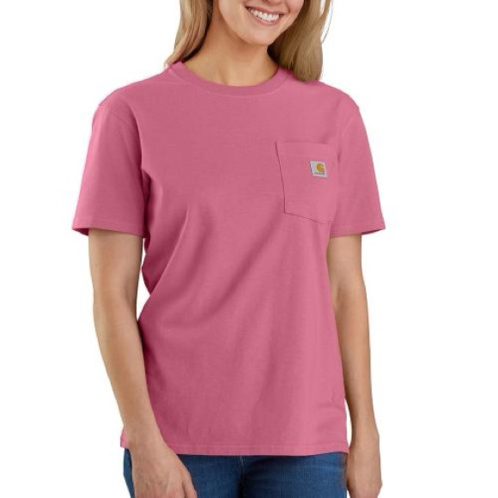 CARHARTT Loose Fit Heavyweight Pocket T-Shirt S 20” p2p Woodrose $45 Retail NWT